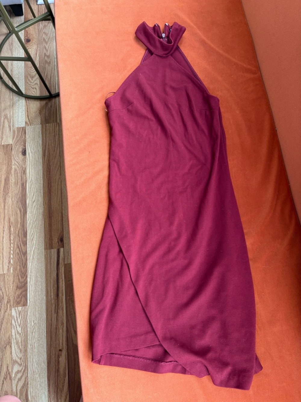 Express Burgundy Halter Midi Dress